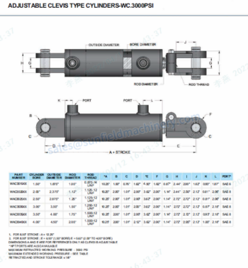 4.1 - Hydraulic Cylinder-Ajustable Clevis Type Cylinders-WC-300PSI